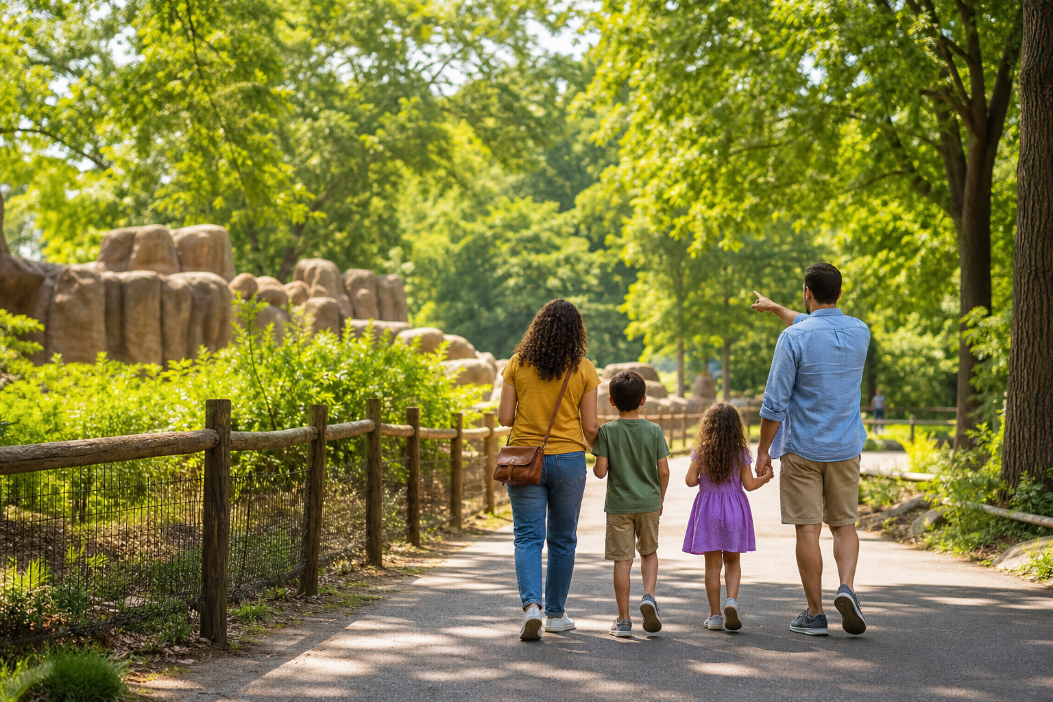Gezin geniet samen van een dagje uit in het park